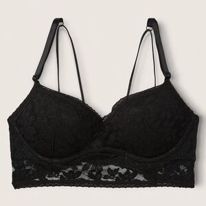 Black Lace Push-Up Bralette size small DD bra VS Pink